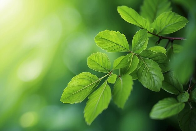 Verse groene bladeren van dichtbij