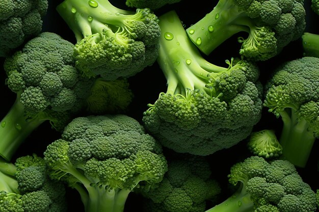 Verse groene broccoli macro-beeld van boven