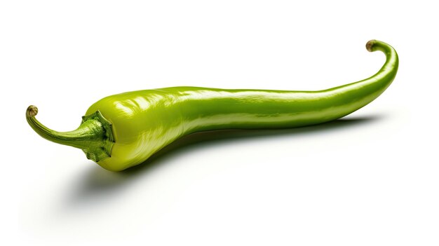 Verse groene hete chili piper op isoleren witte achtergrond