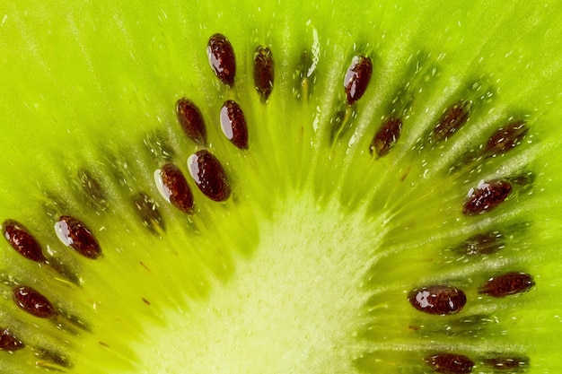 Verse groene kiwi slice macro