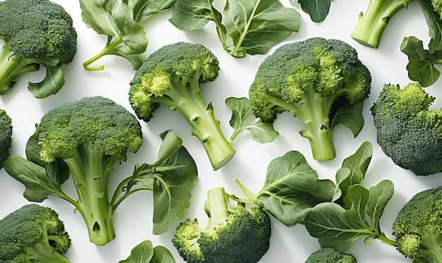 Verse groene koolbroccoli op een witte achtergrond