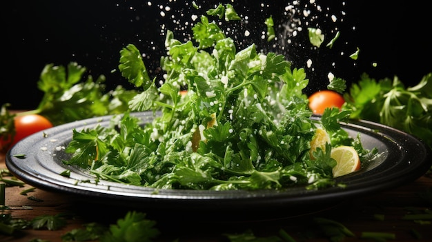 Verse groene kruiden Vibrant peterselie als een voedsel seasoning generatieve AI