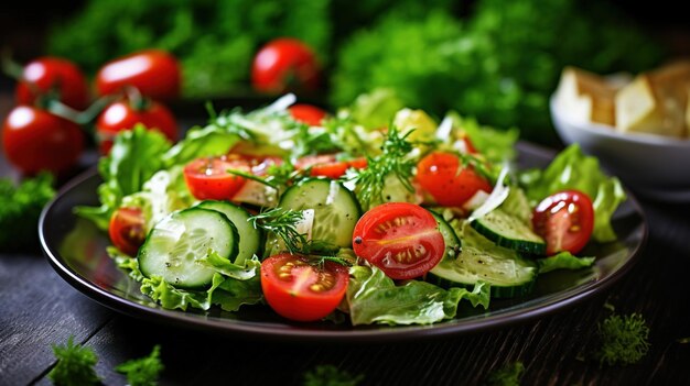 Verse groente salade in een schaal