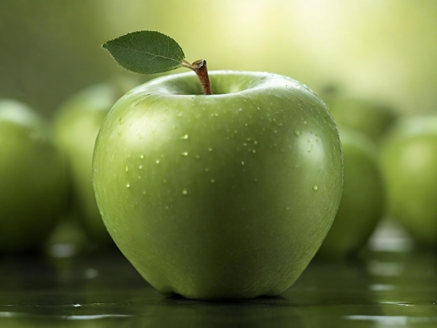 Verse heerlijke groene appels met waterdruppels