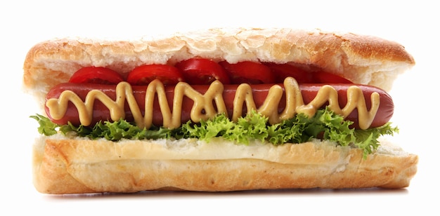 Verse hotdog geïsoleerd op wit