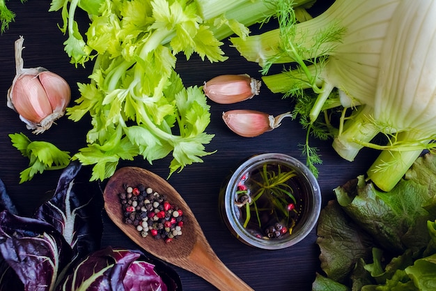 Verse ingrediënten voor salade