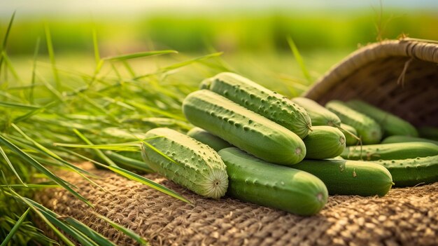 verse komkommers oogst komkommers groenten