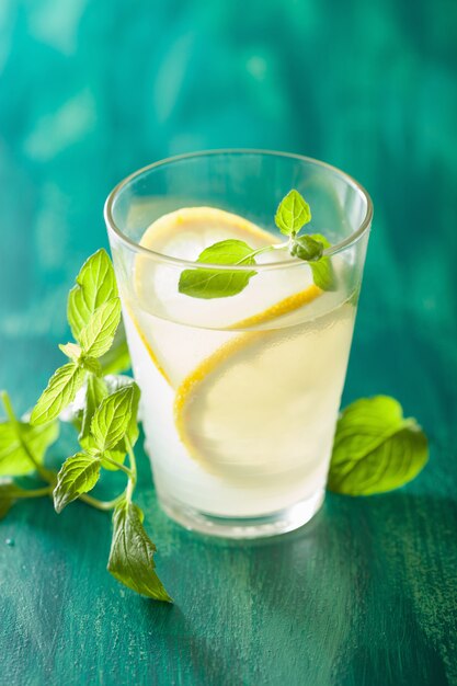 Verse limonade met munt in glazen
