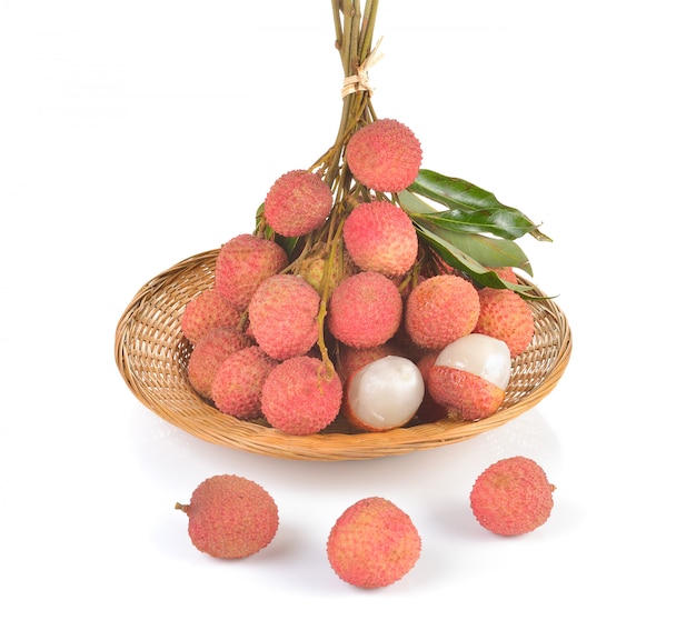 Verse lychees geïsoleerd