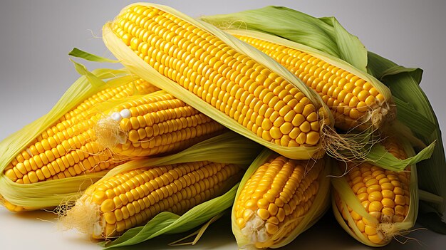 Verse maïs op een witte achtergrond
