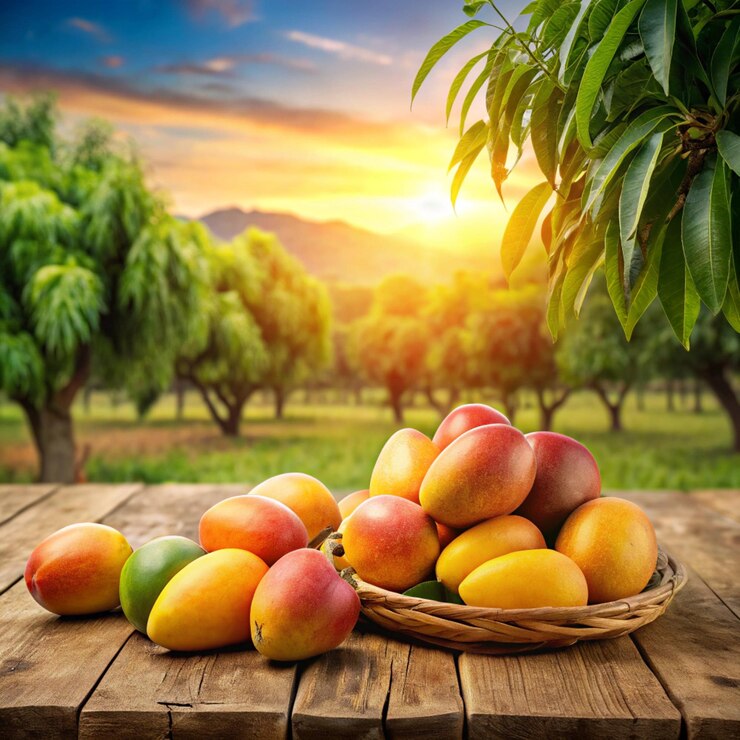 Verse mango's op tafel.