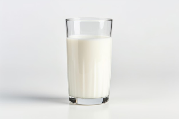 Verse melk in een glas op een witte achtergrond