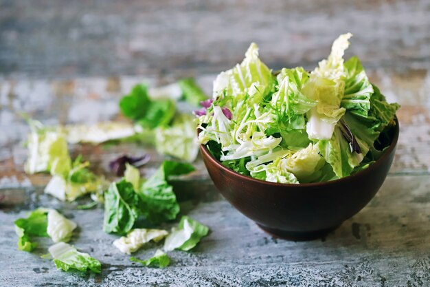 Verse mix van salades in een kom