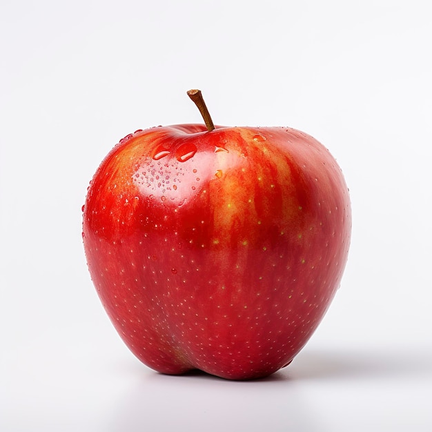 Verse rode appel die op witte achtergrond wordt geïsoleerd