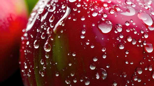 Foto verse rode appel met waterdruppels
