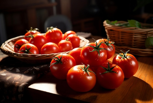 verse rode tomaten op tafel