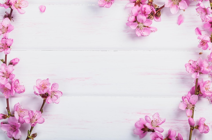 Foto verse roze bloem op bureau