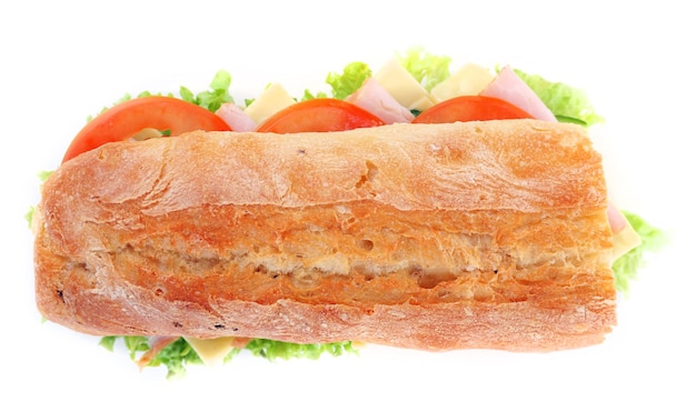 Verse sandwich geïsoleerd op wit