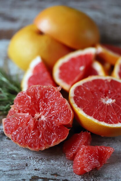 Verse, sappige grapefruits. Grapefruit Pulp. Vitamine C-concept.