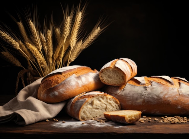 Verse smakelijke broodachtergrond