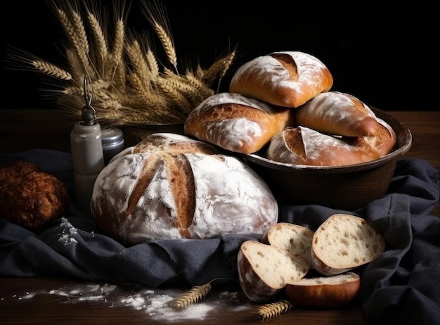 Verse smakelijke broodachtergrond