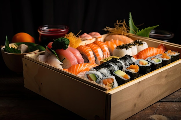 Verse sushi handbezorgd voor een heerlijk diner