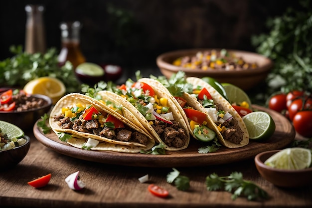 Verse taco's met vlees en groenten