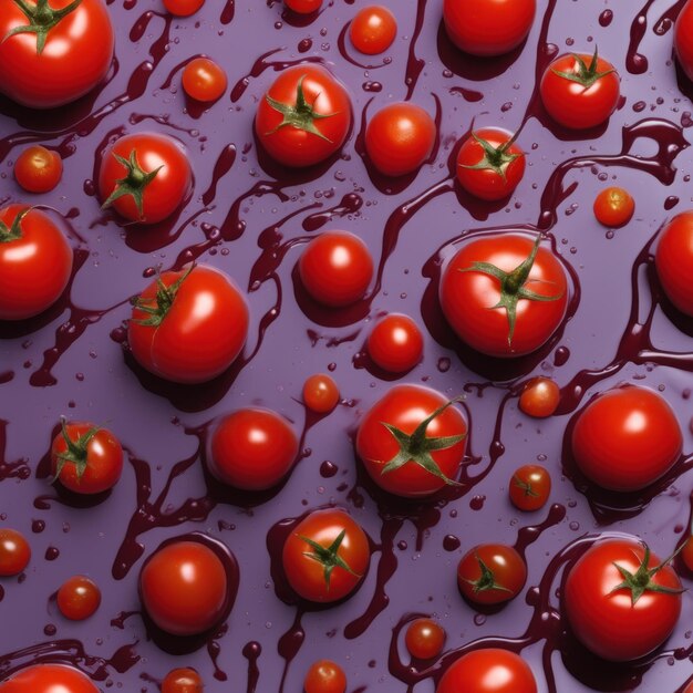 Foto verse tomaten en waterspray