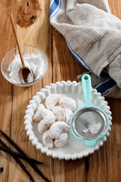 Verse Vanille Koekjes Vanillekipferl Met Poedersuiker