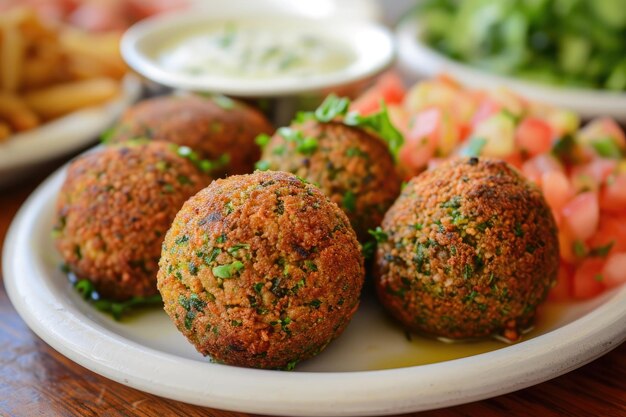 Verse vegetarische falafel op plaat