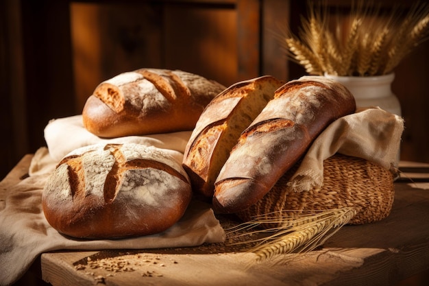 Verse zachte broden Bakkerij gebak tarwe Genereren Ai