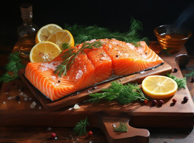 Verse zalm op platexA