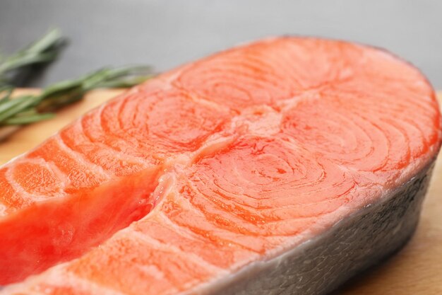 Verse zalm steak close-up