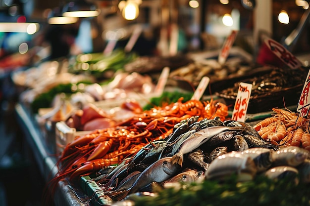 Foto verse zeevruchten op de markt