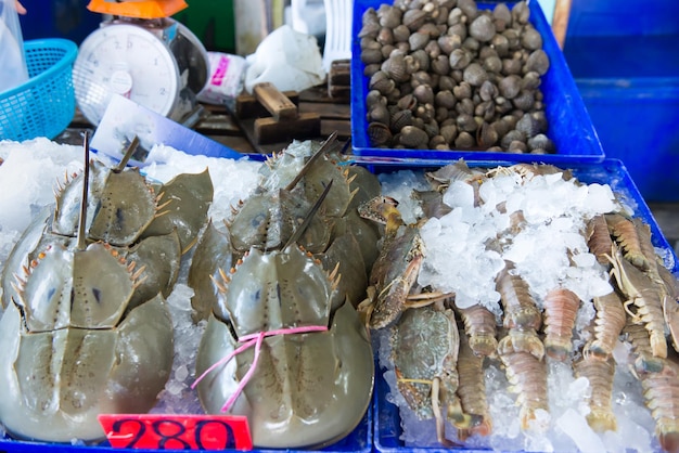 Verse zeevruchten op de markt