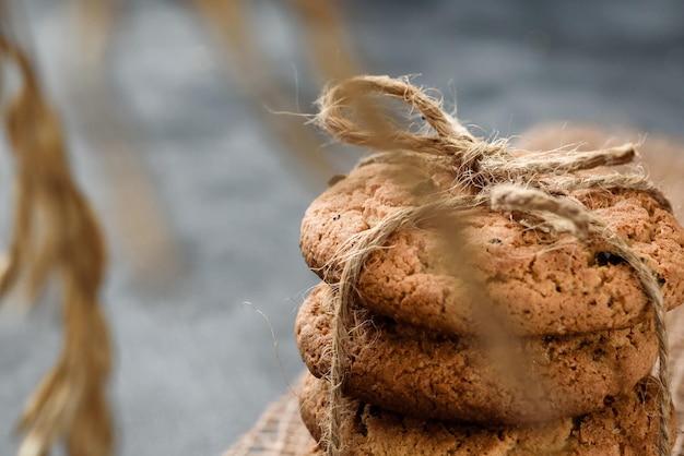 Foto verse zelfgemaakte koekjes close-upmacrofotografie