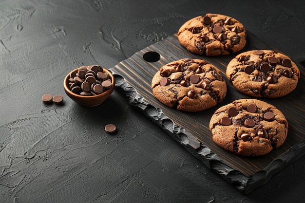 Verse zelfgemaakte koekjes op houten plank