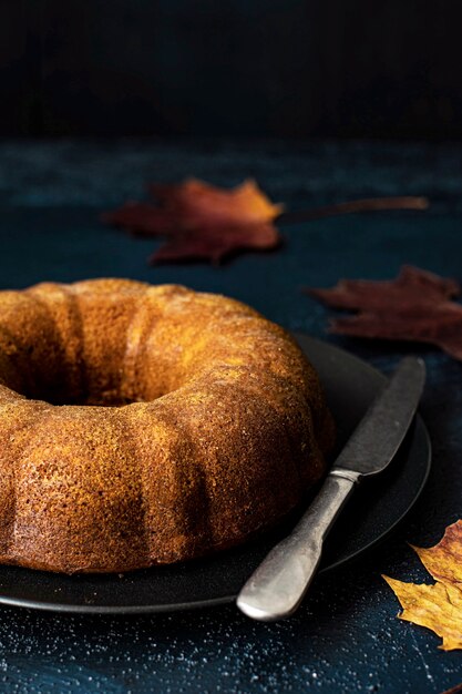 Verse zelfgemaakte pompoen bundt cake