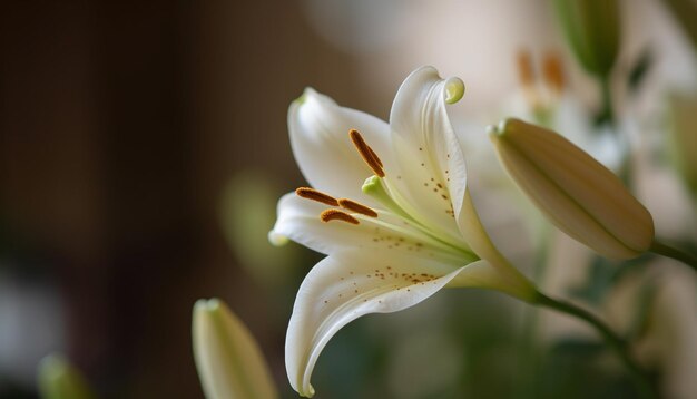 Versheid en schoonheid in de natuur een close-up van een enkele bloem gegenereerd door kunstmatige intelligentie