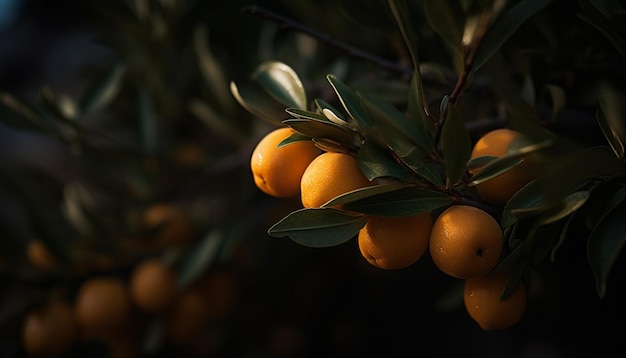 Versheid en zoetheid in de natuur een citrusvrucht genoten gegenereerd door kunstmatige intelligentie