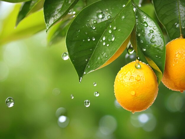 Versheid glinsterende van de natuur rijpe citrusvruchten op een groene boom