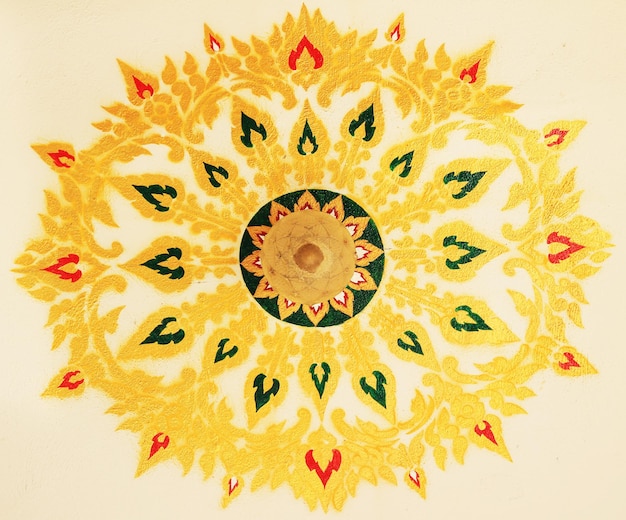Versier het plafond van de tempel.