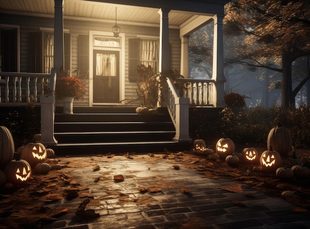 Foto versierde halloween-veranda