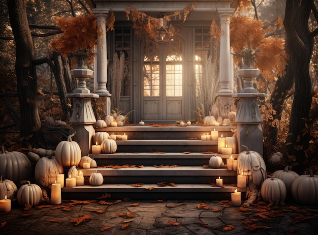 Versierde Halloween-veranda