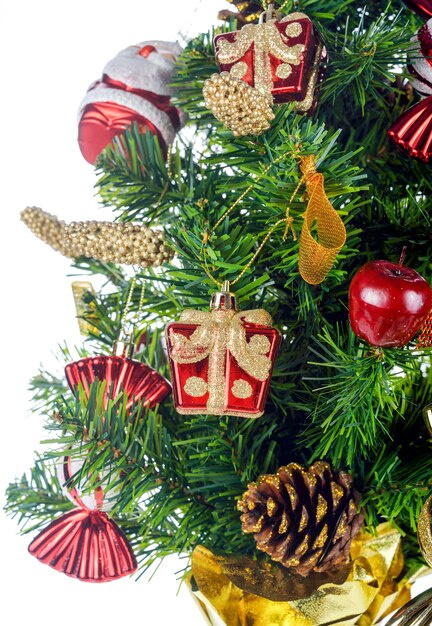 Foto versierde kerstboom close-up
