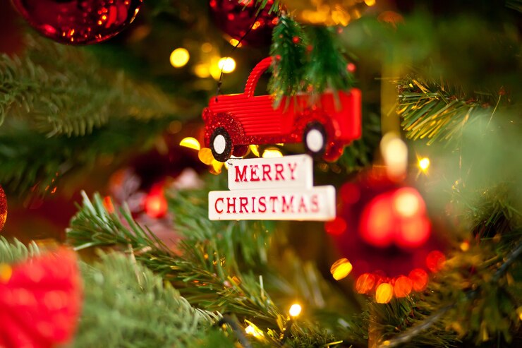Foto versierde kerstboom