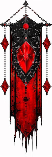 Versierde middeleeuwse fantasy emblemen Fantasy juwelen en schilden banners voor online gaming