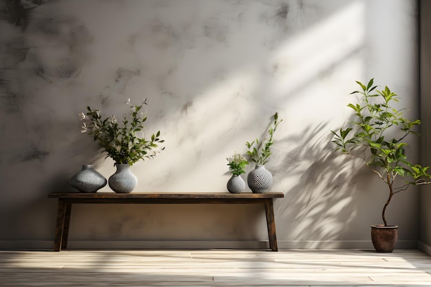 Foto versierde planten en bloemenpotten voor blote cement en zoldermuurstijl ideë voor huis- en hoteldecoratie