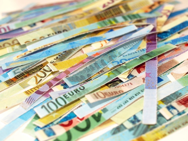 Versnipperde Eurobiljetten
