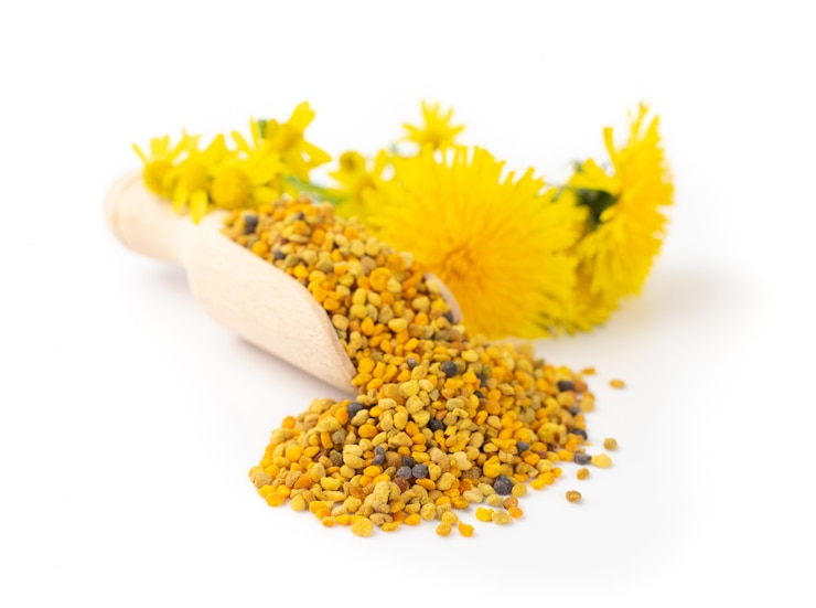 Foto verspreide bijenpollen